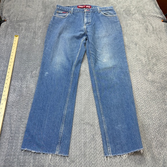 Tommy Jeans Other - Tommy Jeans Straight Leg Denim Mens 34x30 Blue Frayed Hem 90s Vintage